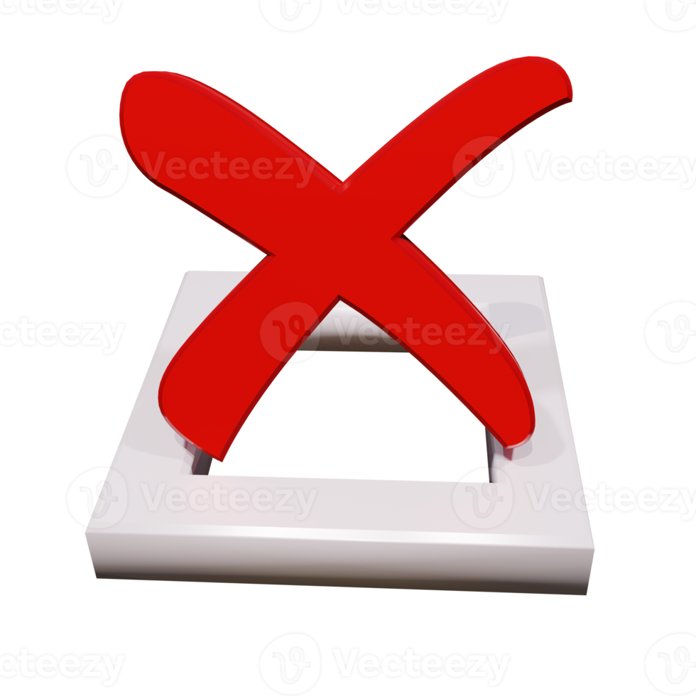 Modern Wrong Icon 3D Render png