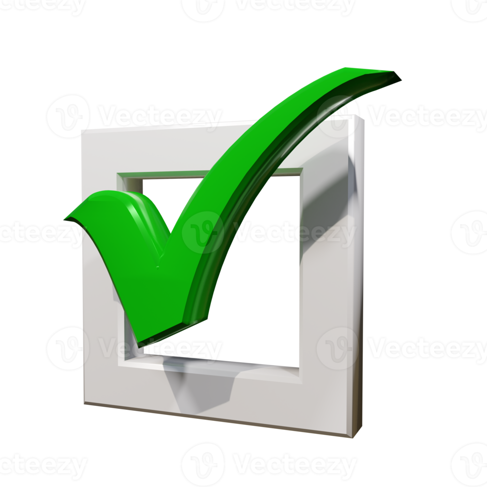 Creative Correct Icon 3D Render png