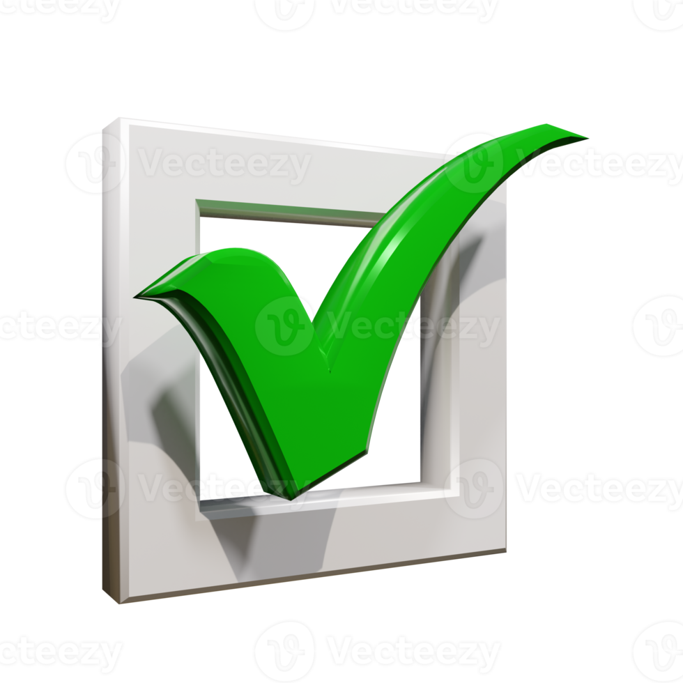 Creative Correct Icon 3D Render png
