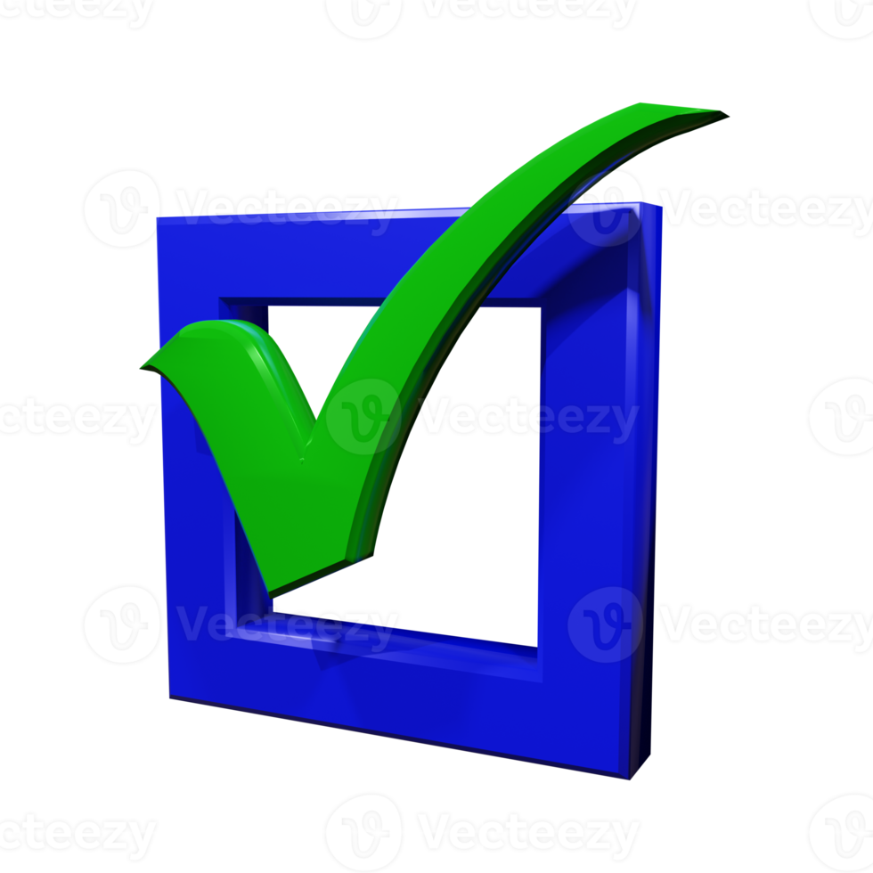 Correct Icon 3D Render png