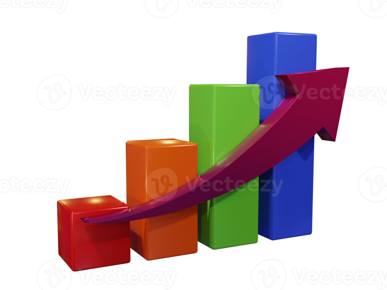 Colorful Graphic Chart 3D Render png