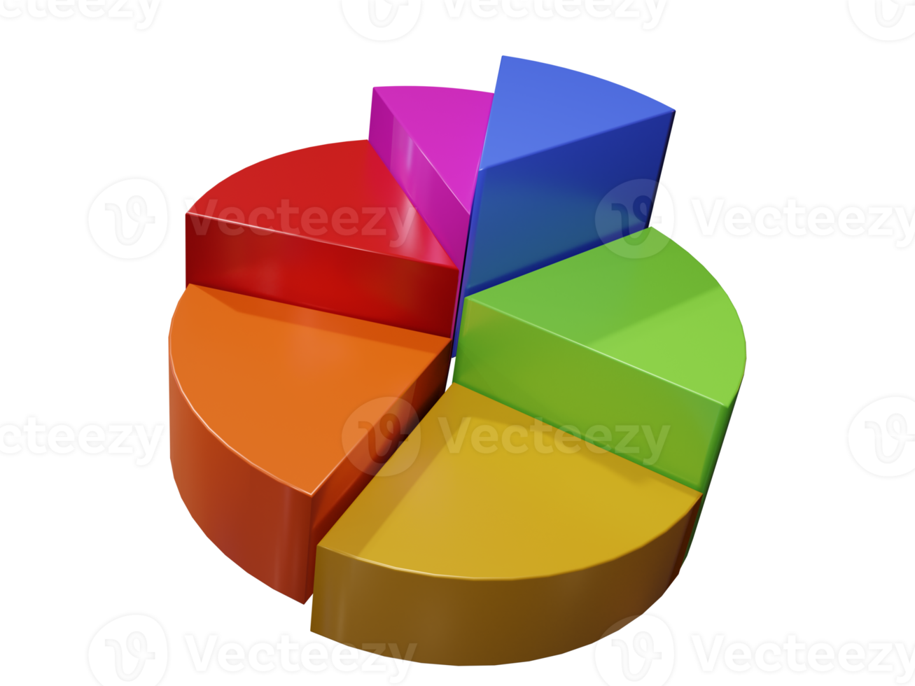 Colorful Chart 3D Render png