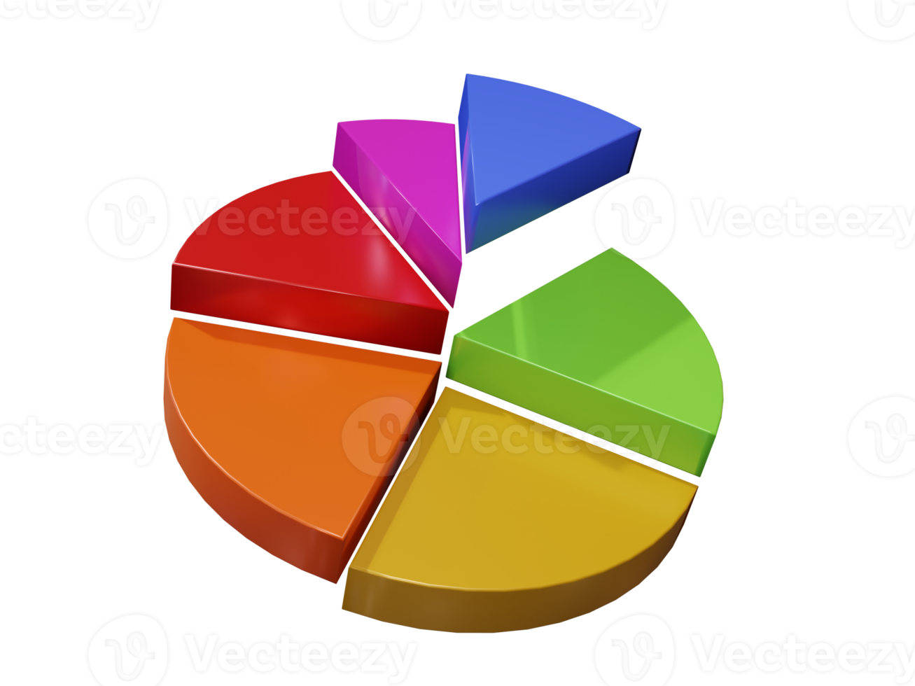 graphiques colorés rendu 3d png