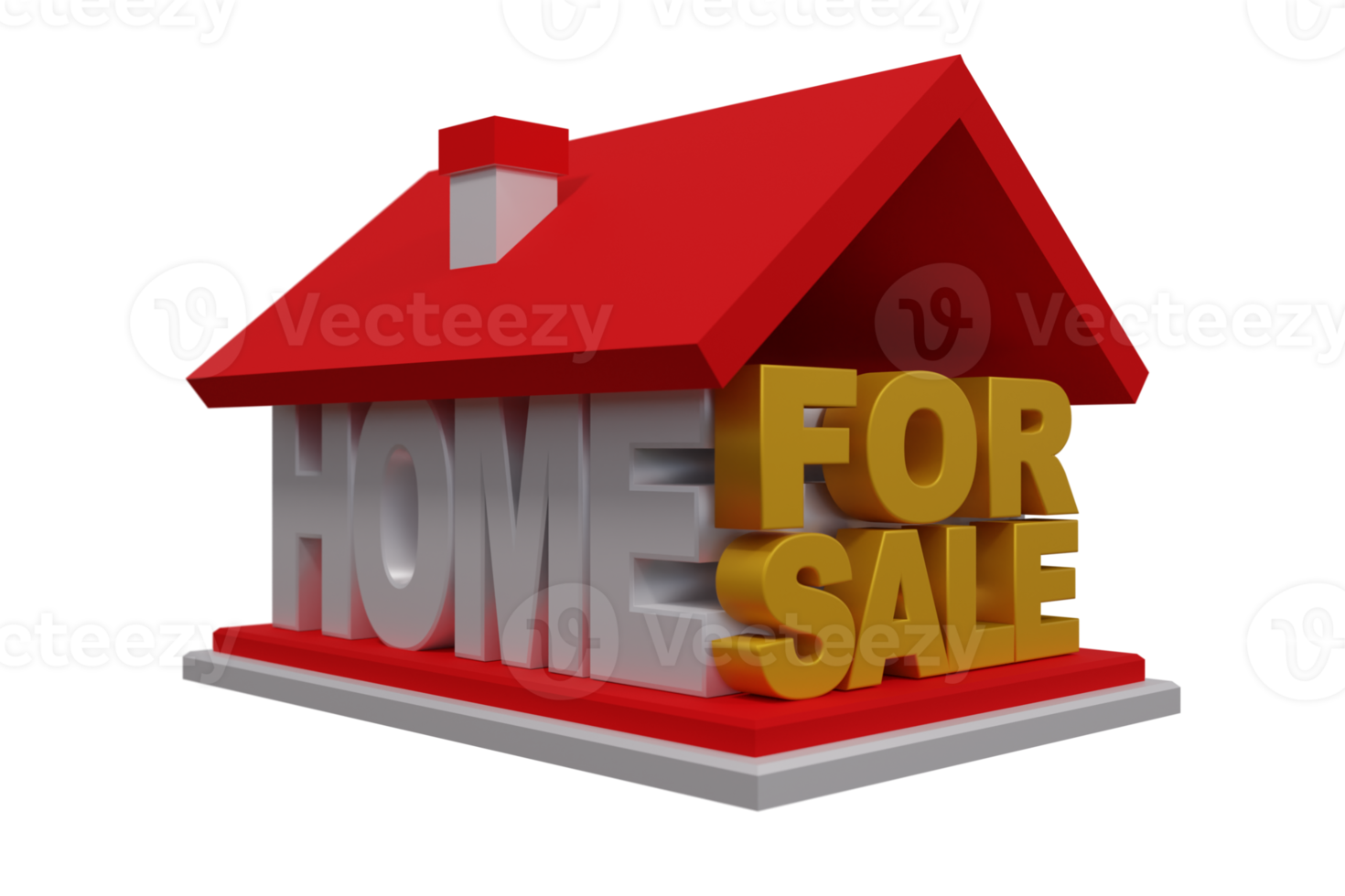 Home For Sale Investment 3D Render png