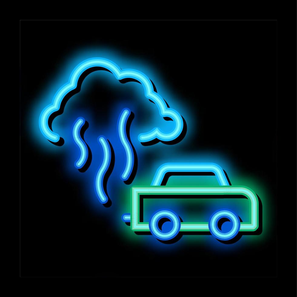 coche smog humo neón resplandor icono ilustración vector