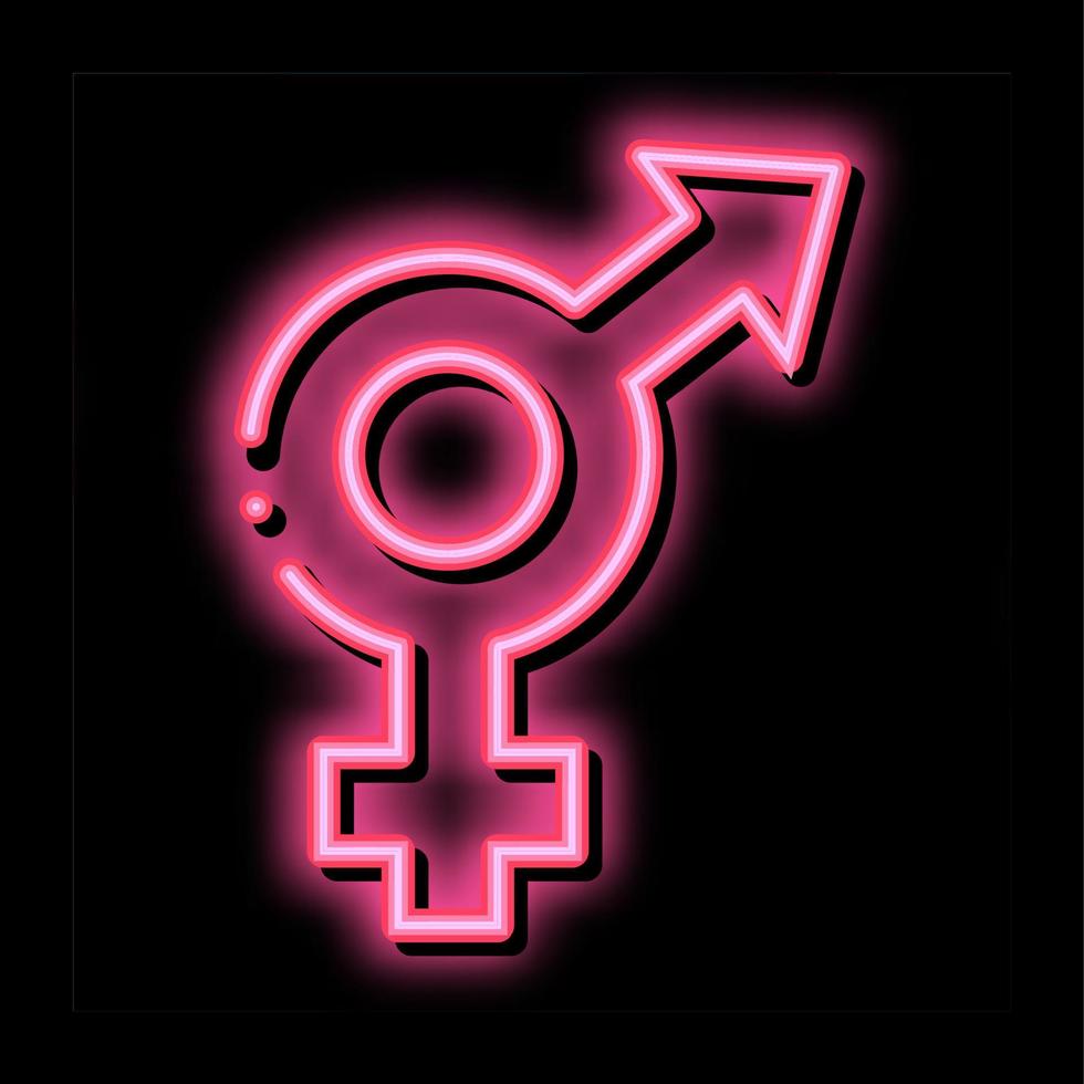 bisexual sign neon glow icon illustration vector