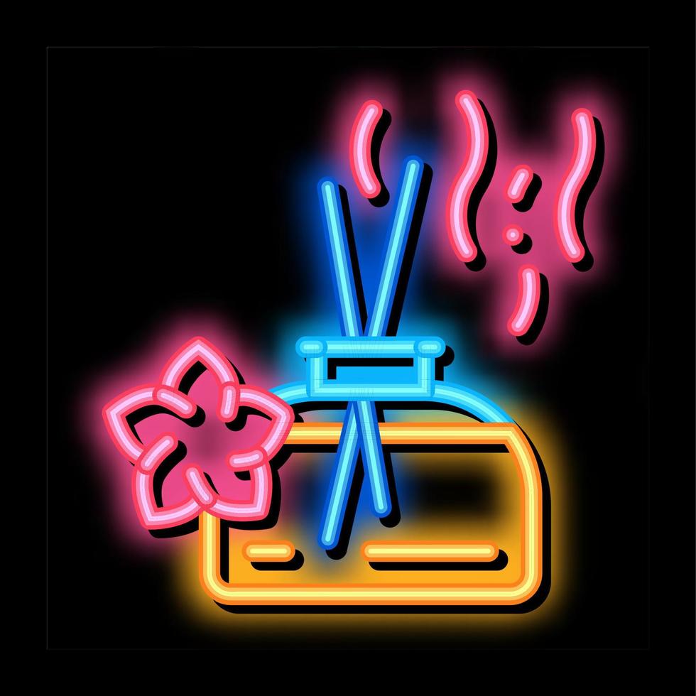 aroma odor parfume stick neon glow icon illustration vector