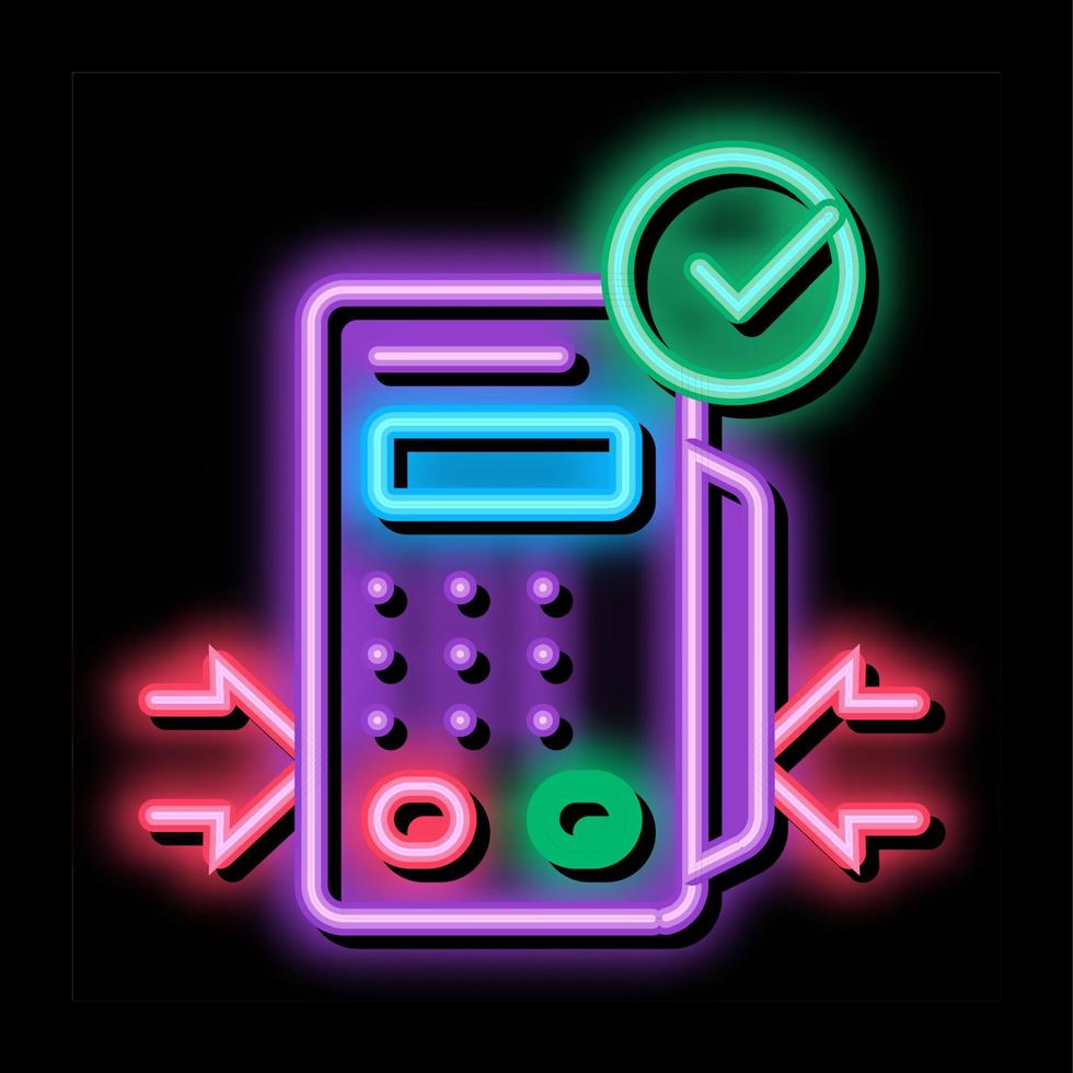 pos terminal device neon glow icon illustration vector