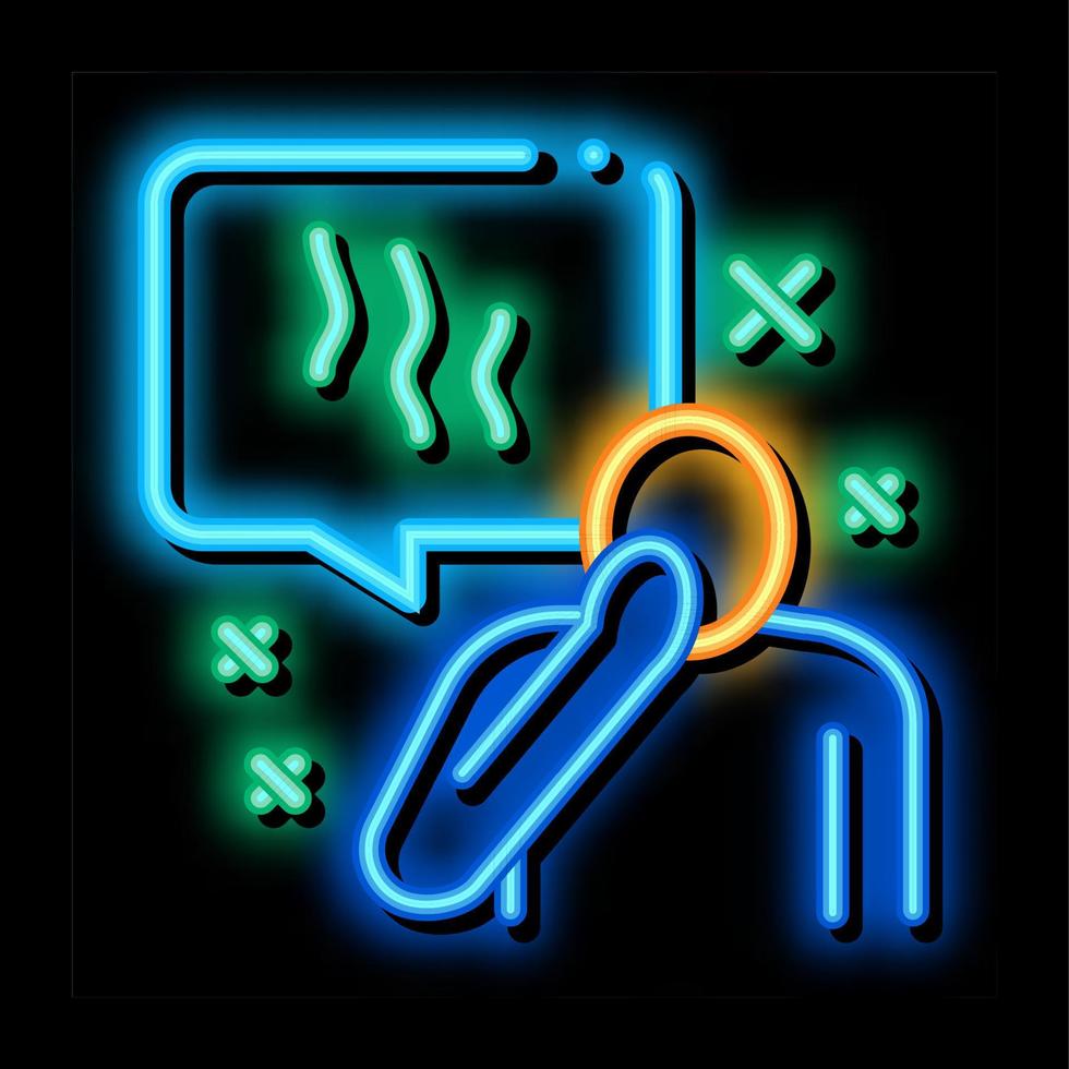 human talk aroma odor neon glow icon illustration vector