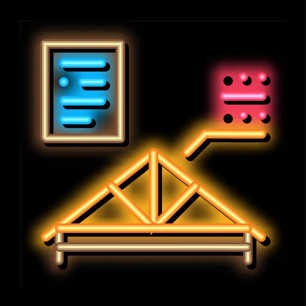 roof skeleton neon glow icon illustration vector