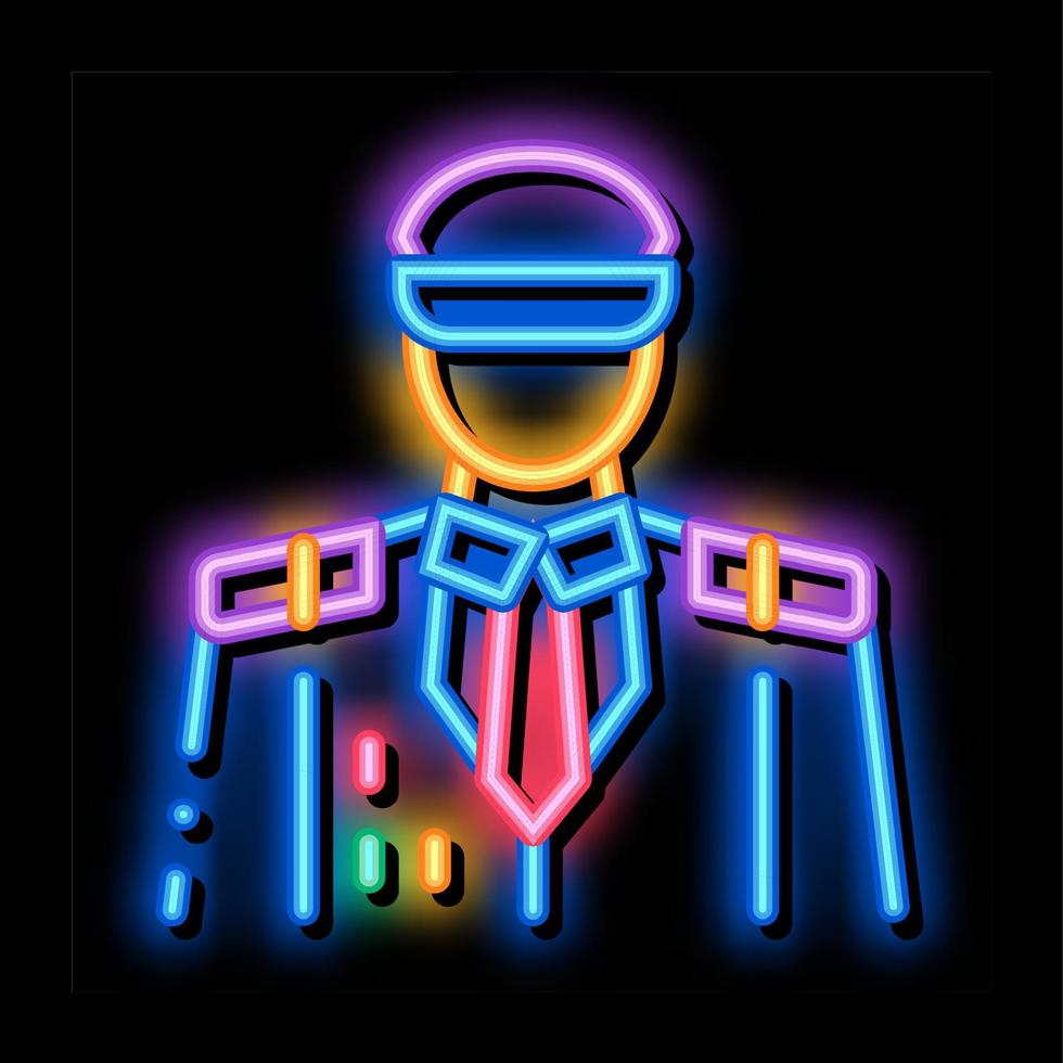 captain profession neon glow icon illustration vector