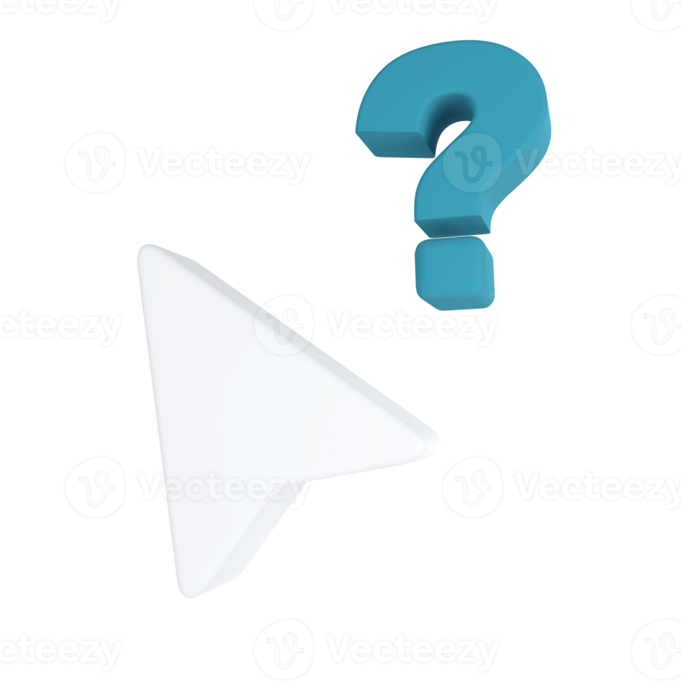 Help cursor. Cursor 3D rendering. png