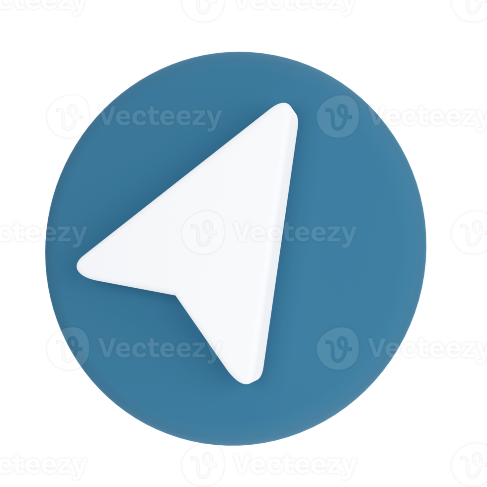Mouse pointer. Cursor 3D rendering. png