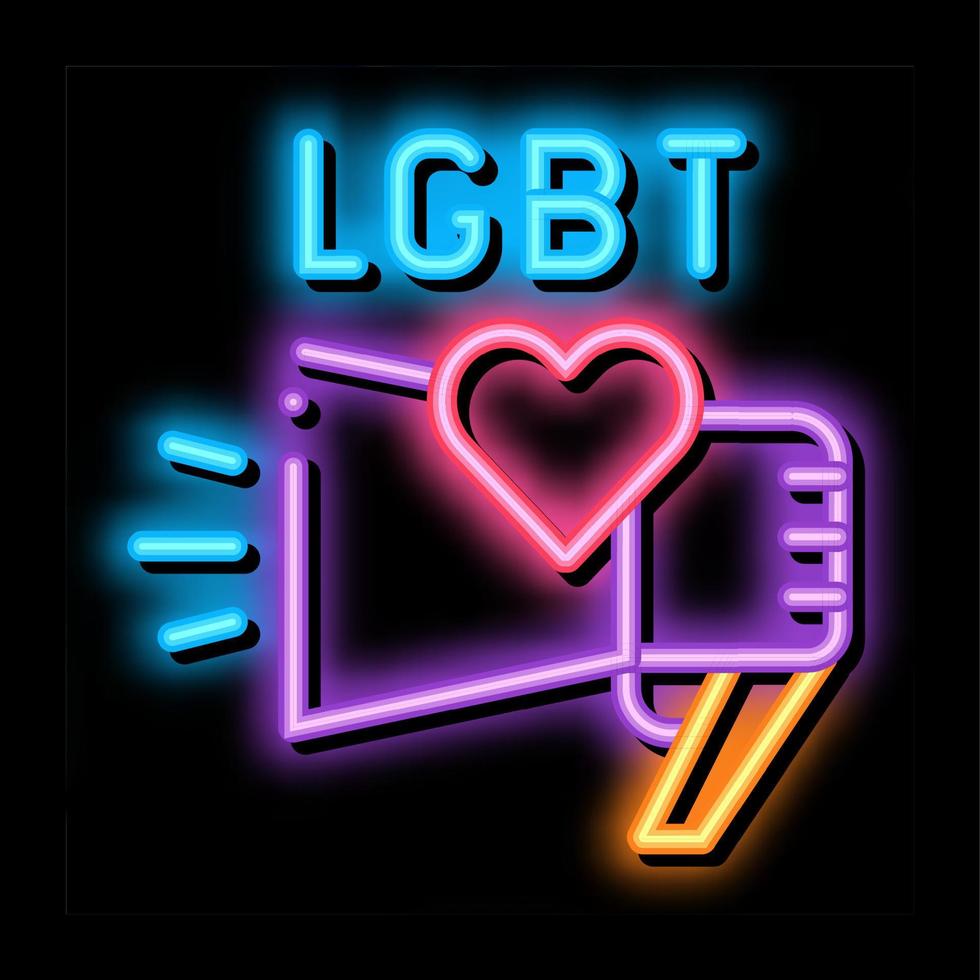 lgbt loudspeaker neon glow icon illustration vector