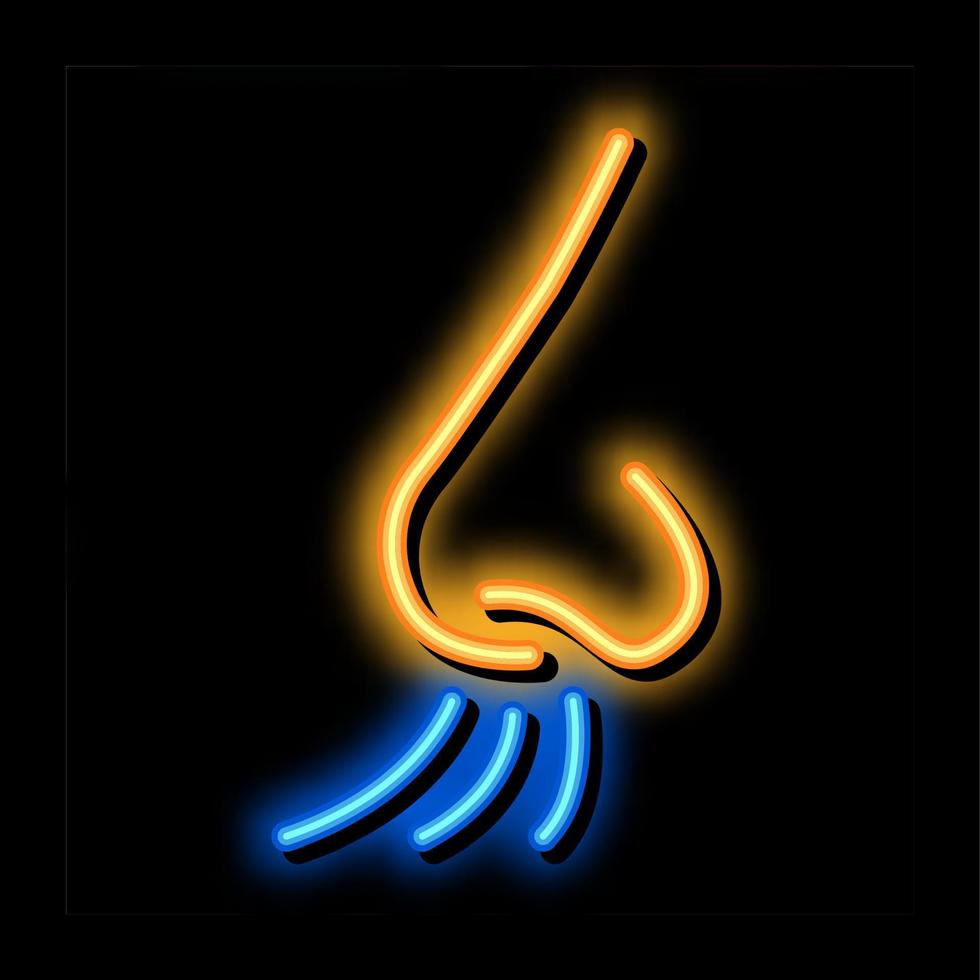 nose inhale neon glow icon illustration vector