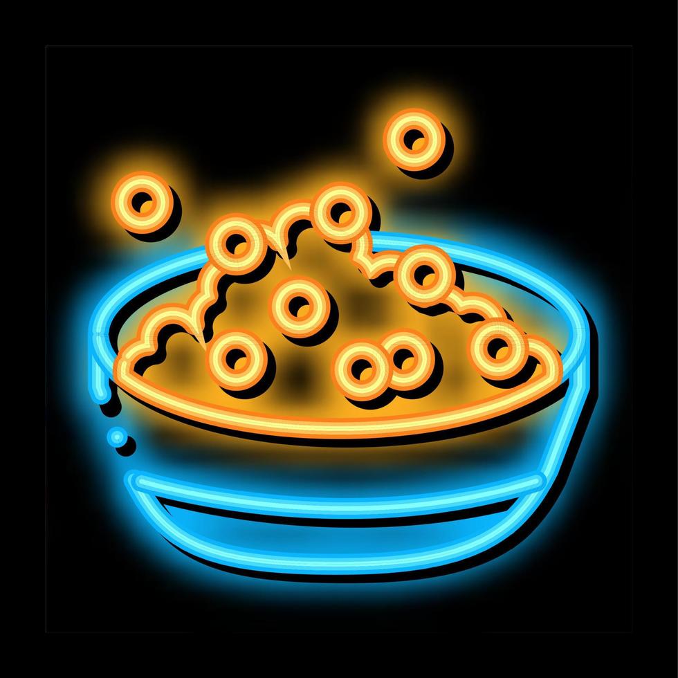 soy beans dish breakfast neon glow icon illustration vector