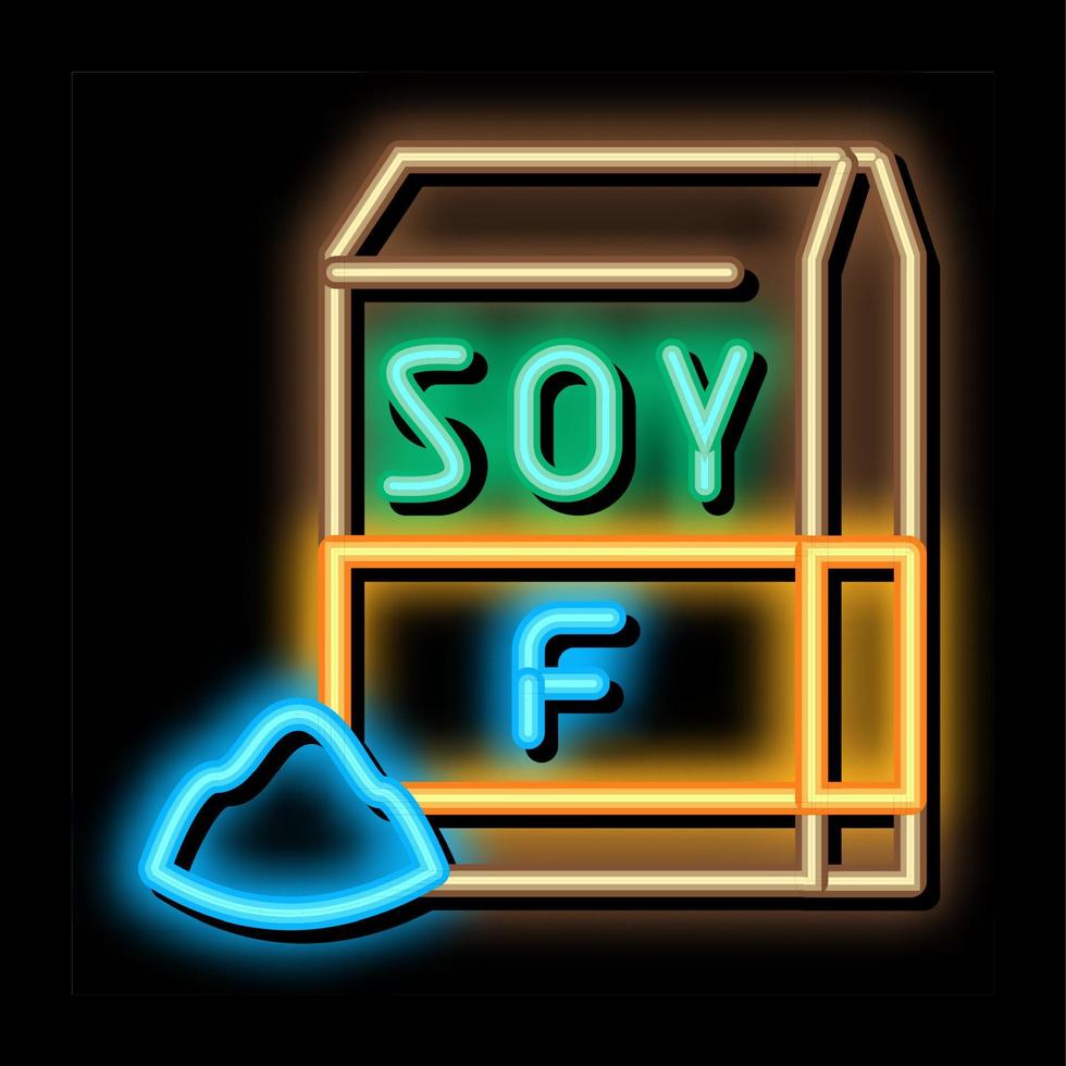 soy flour package neon glow icon illustration vector