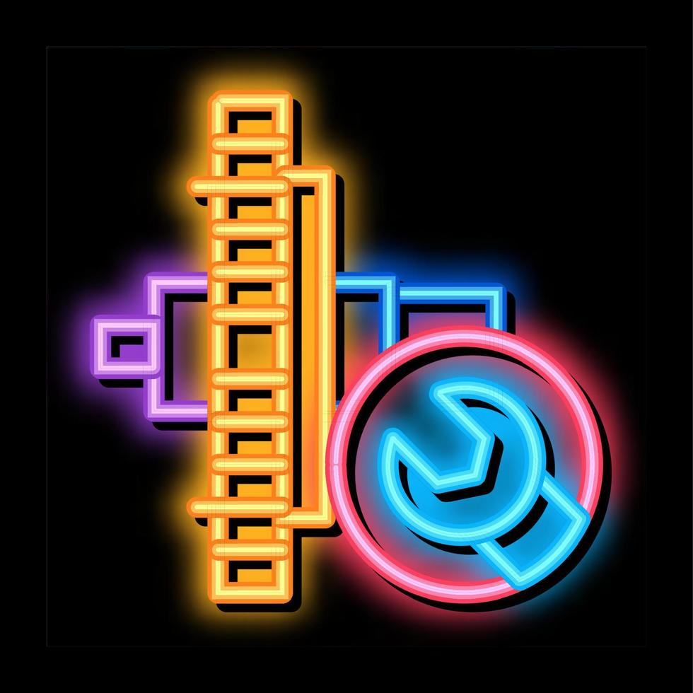 watch gear repair neon glow icon illustration vector