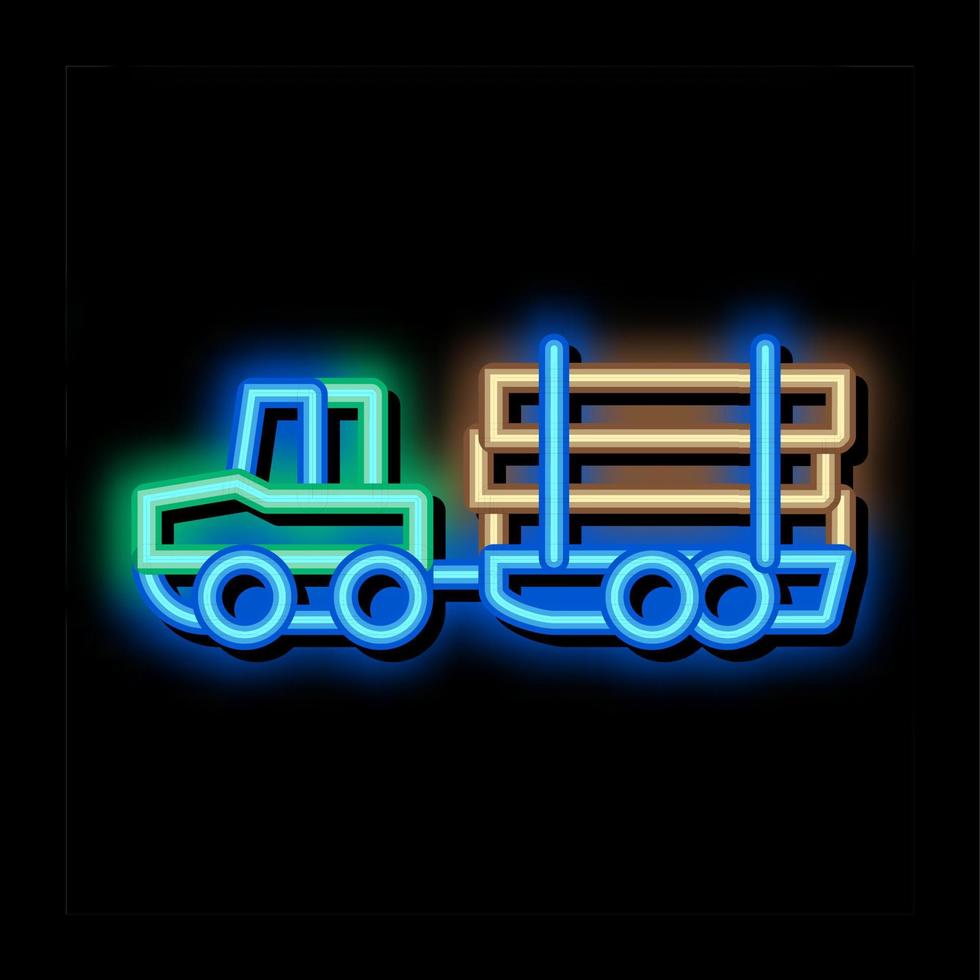 logging delivery transport neon glow icon illustration vector