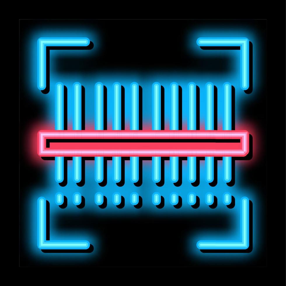 webshop scanning barcode neon glow icon illustration vector