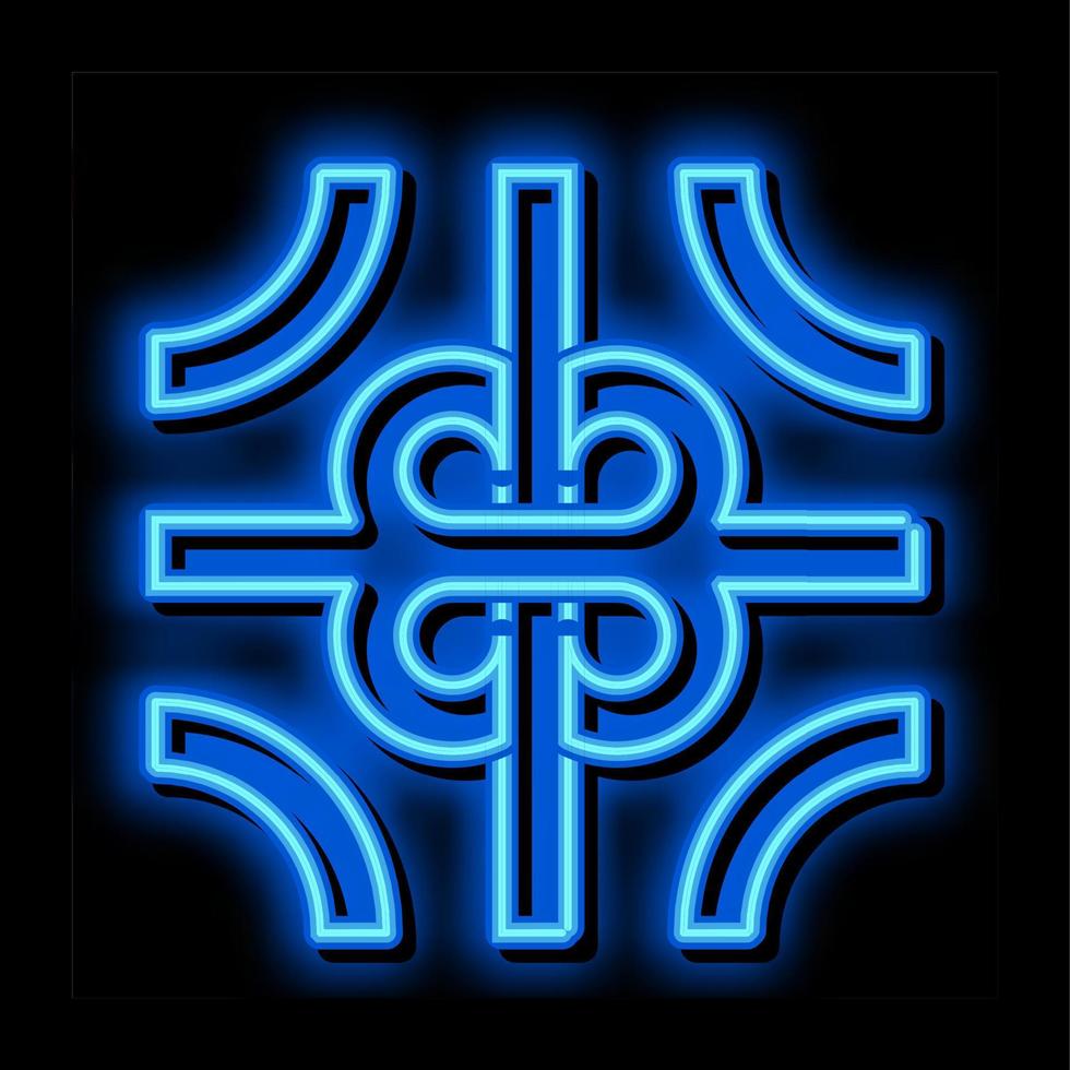 road fork neon glow icon illustration vector