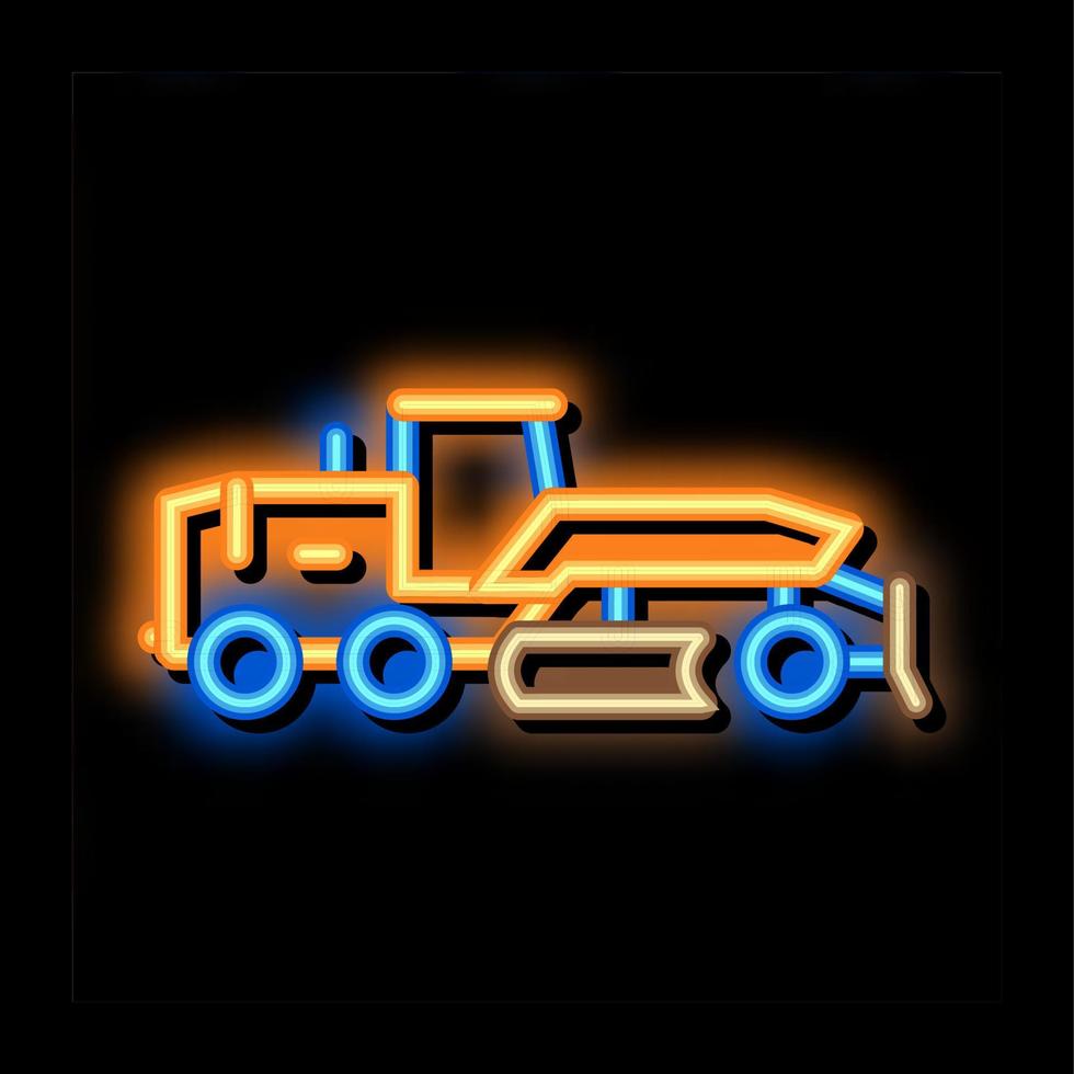 road repair tractor neon glow icon illustration vector