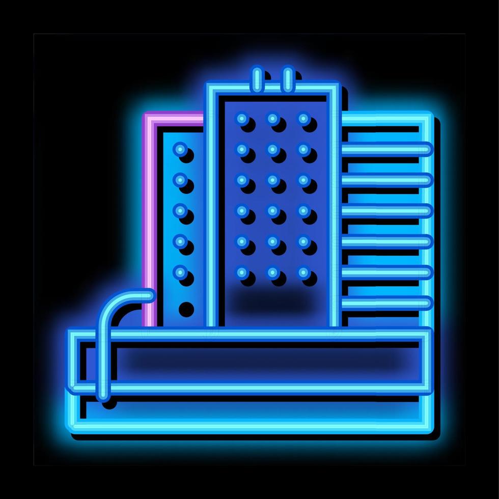 Water Treatment Tank And Offtake Tube neon glow icon illustration vector