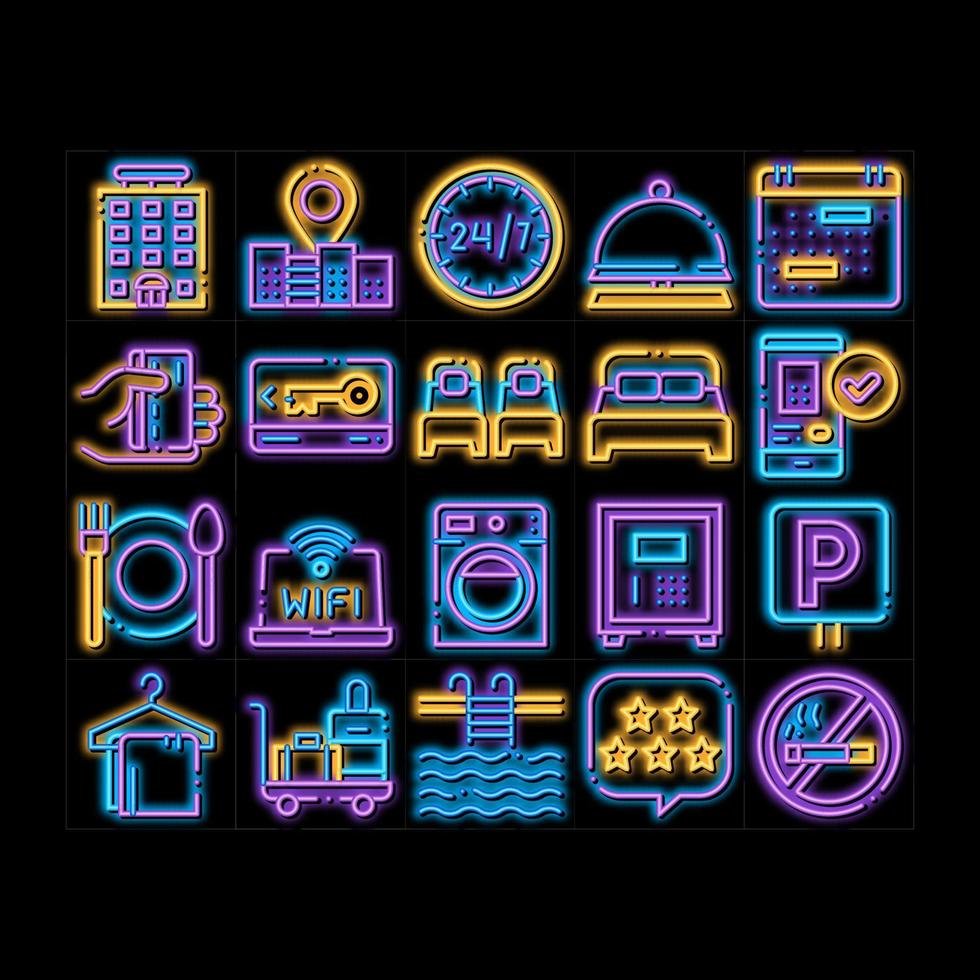 Hostel neon glow icon illustration vector