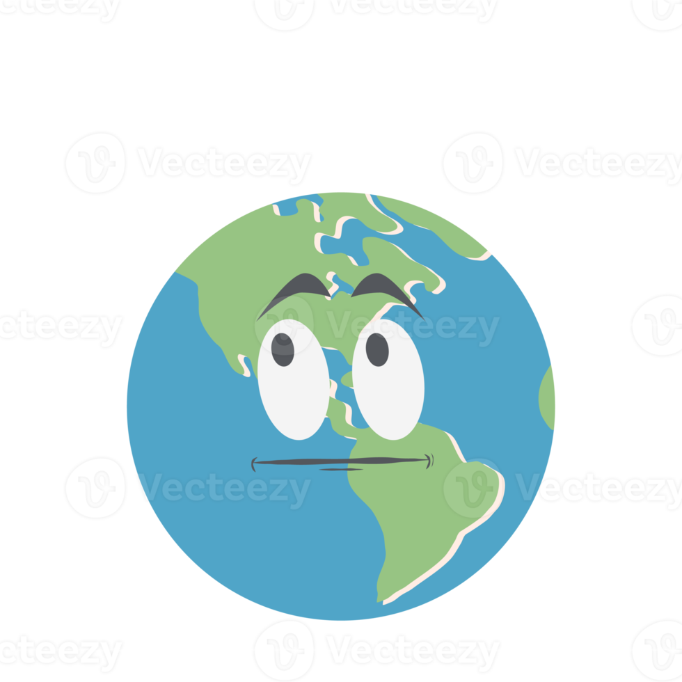 earth globe head emoticon face expression png