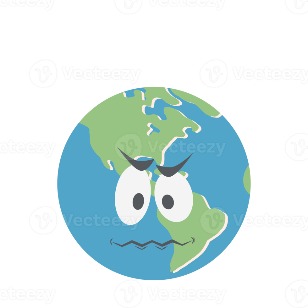 terre globe tête émoticône visage expression png