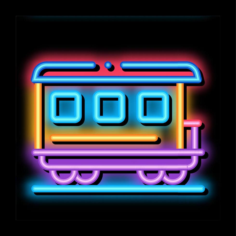 passenger railway carriage neon glow icon illustration vector