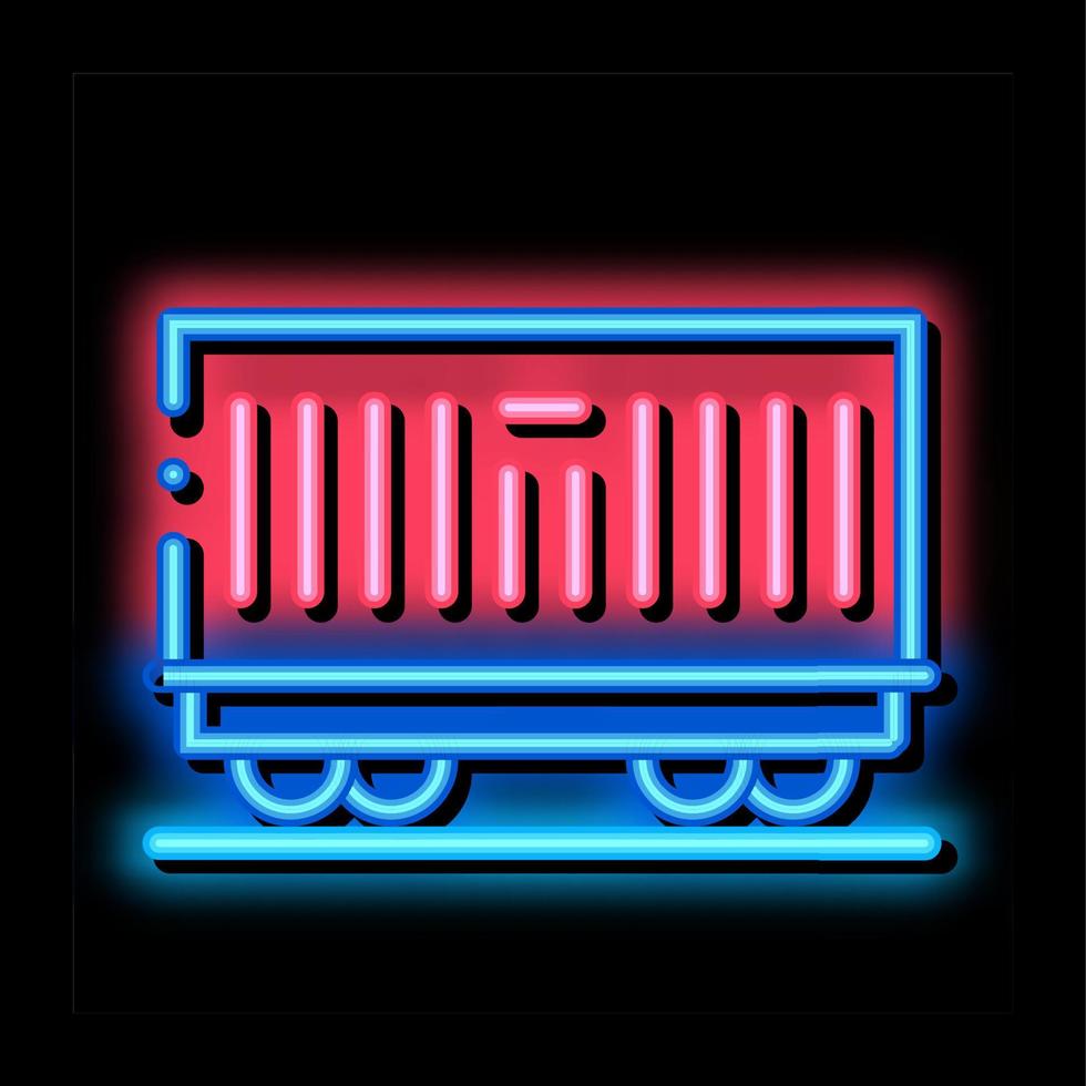 carriage container transportation neon glow icon illustration vector