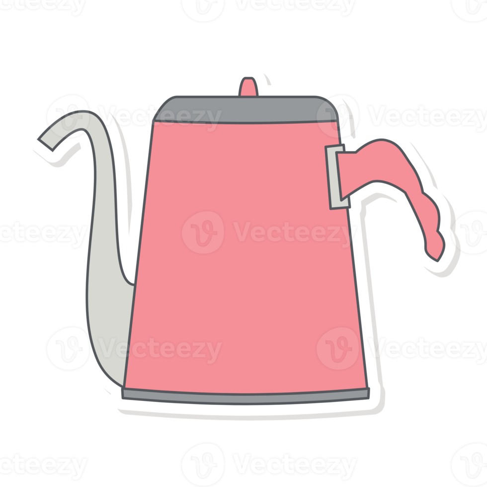 Long Neck Teapot Coffee Maker Sticker Tools Utility png