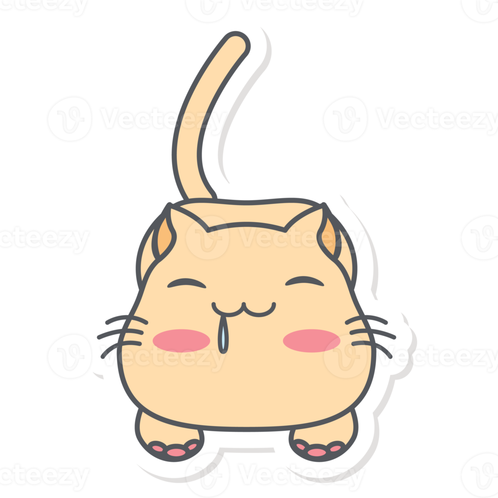 Aesthetic Sticker Cute Cat Emoticon png