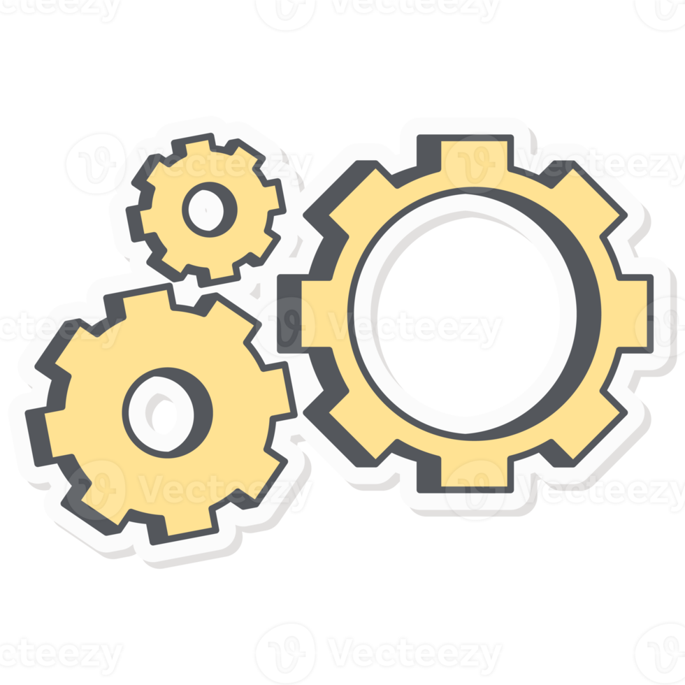 rotante Ingranaggio simbolo opera insieme infografica etichetta azienda bilancio presentazione icona png