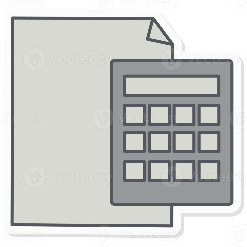Financial Records Calculated Using a Calculator Infographics Sticker Company Budget Presentation Icon png