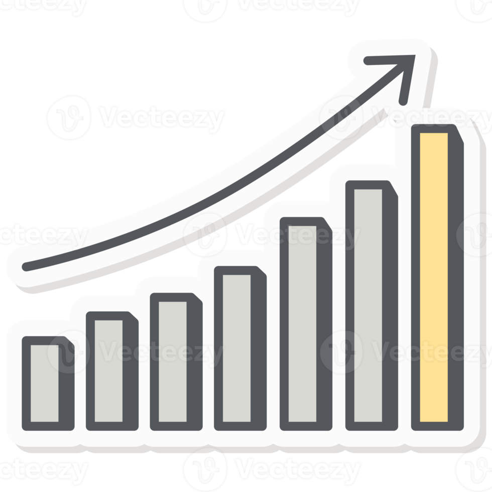 Long-Term Rising Chart Infographics Sticker Company Budget Presentation Icon png