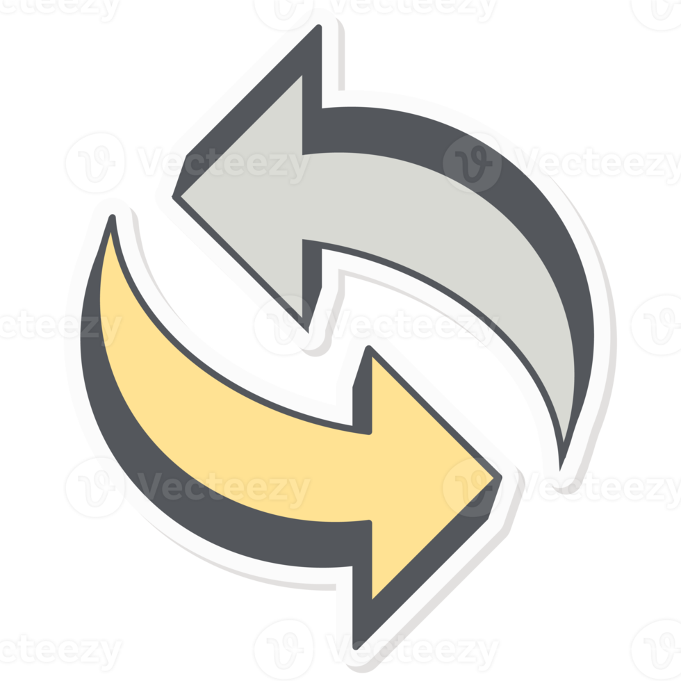Two Spinning Arrows Sign Infographics Sticker Company Budget Presentation Icon png