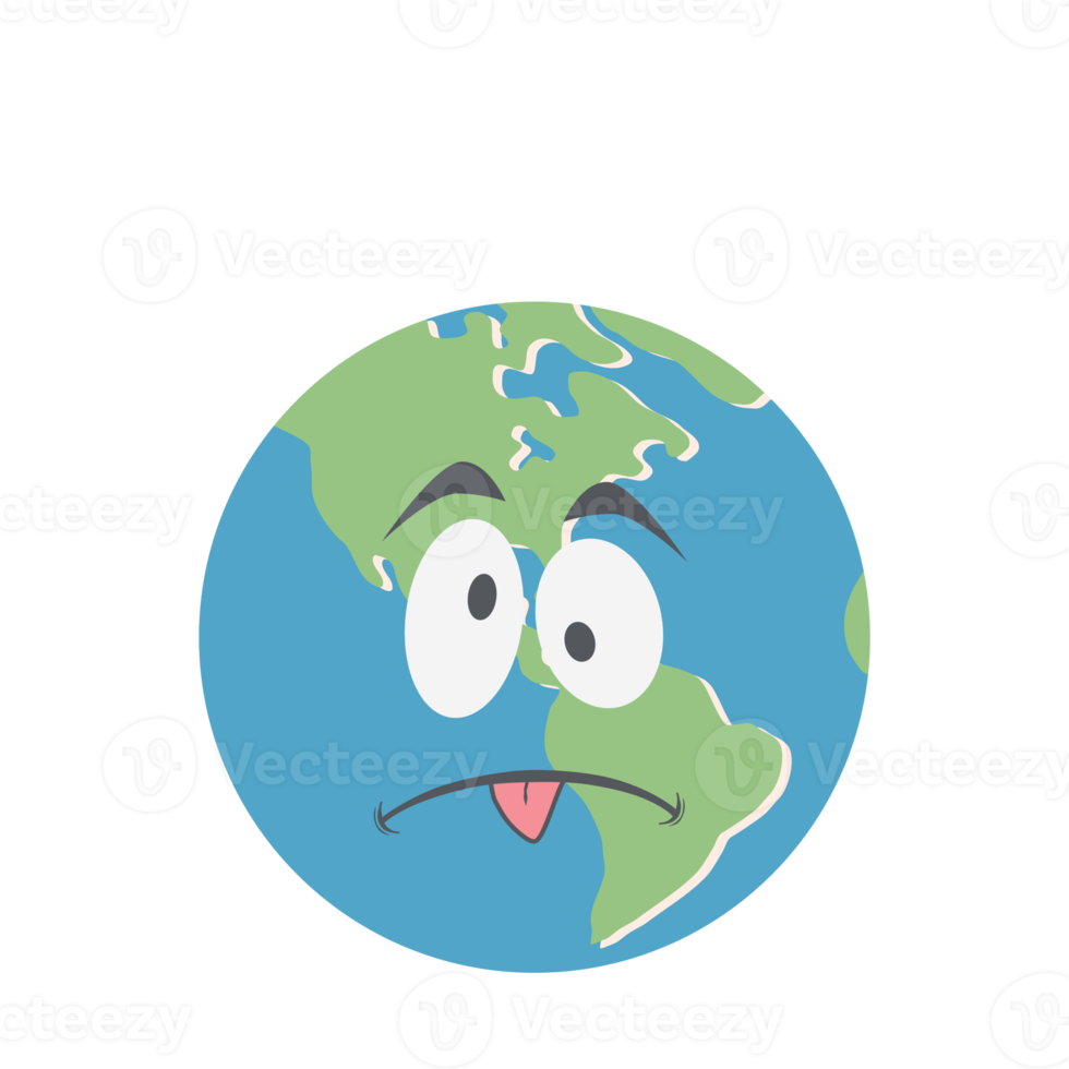 earth globe head emoticon face expression png