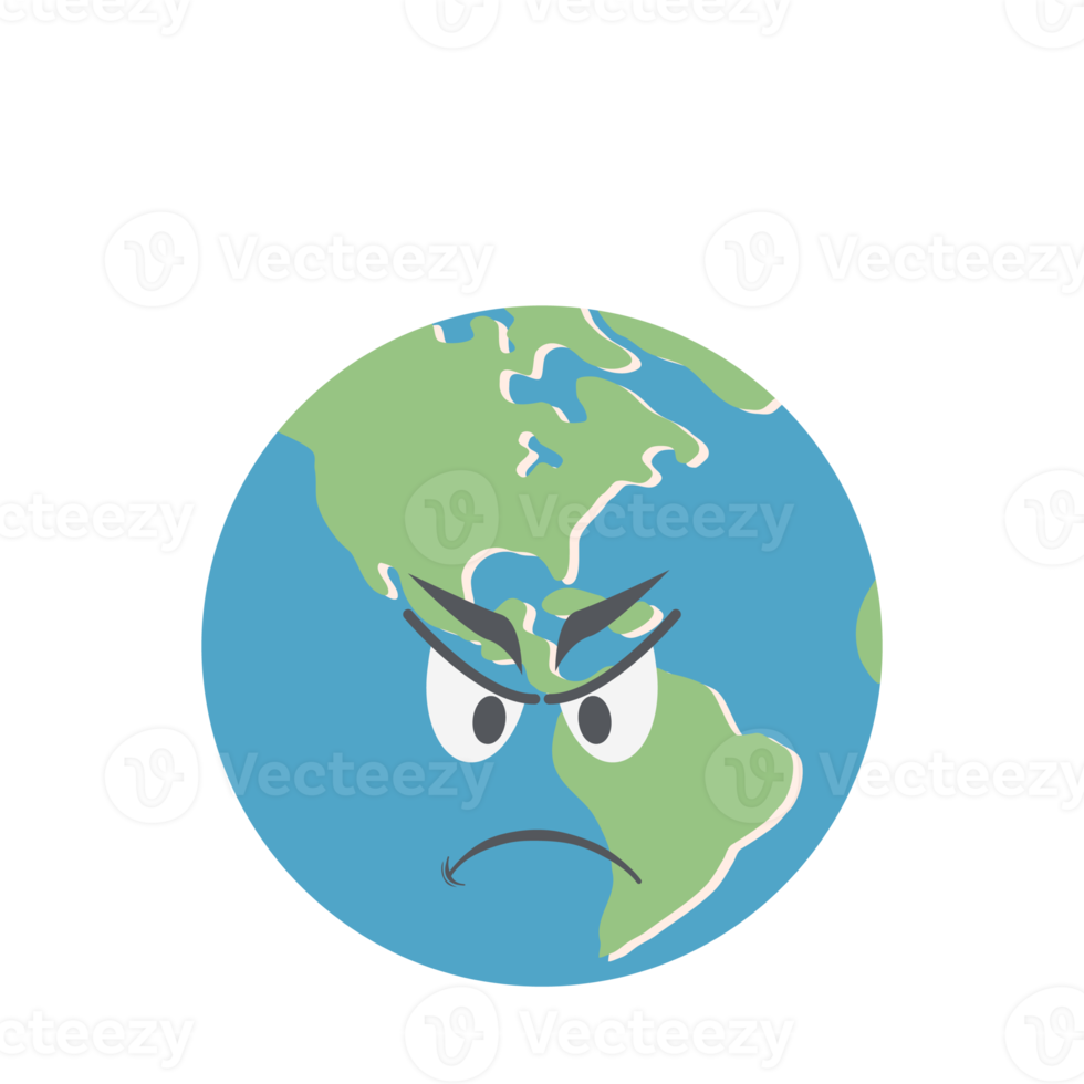 earth globe head emoticon face expression png