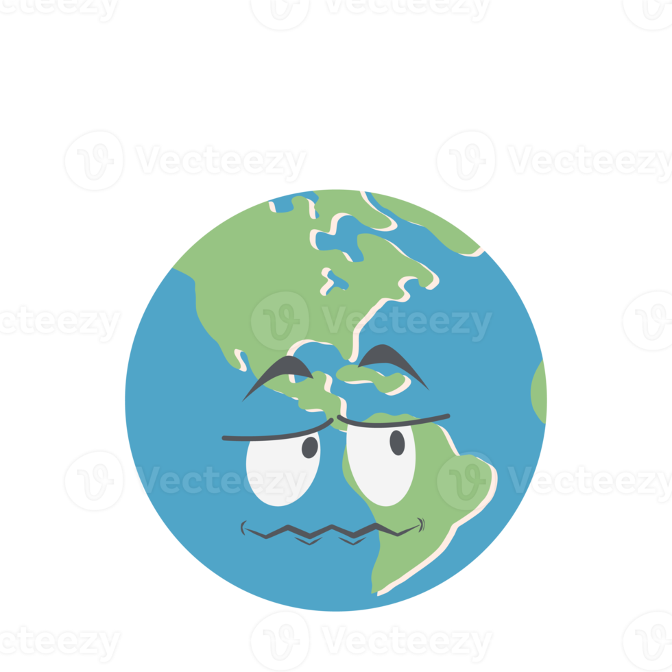 earth globe head emoticon face expression png