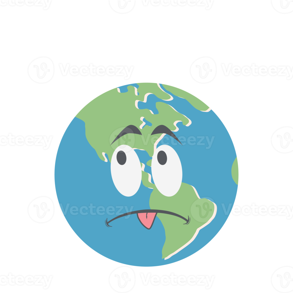 earth globe head emoticon face expression png