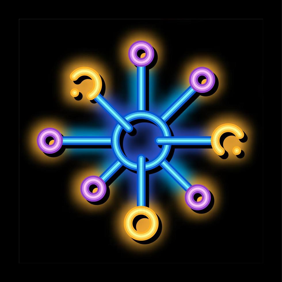 Microscopic Bacterium Germ neon glow icon illustration vector