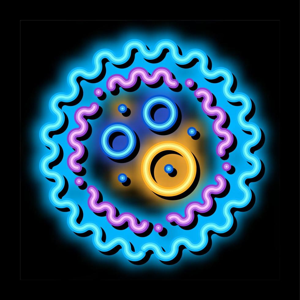 ilustración de icono de brillo de neón de microgermen de bacteria microscópica vector