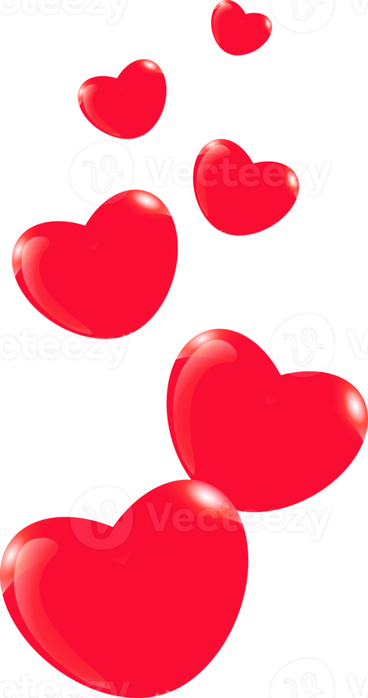 glas stijl rood hart voor Valentijnsdag dag icoon ontwerp concept. png