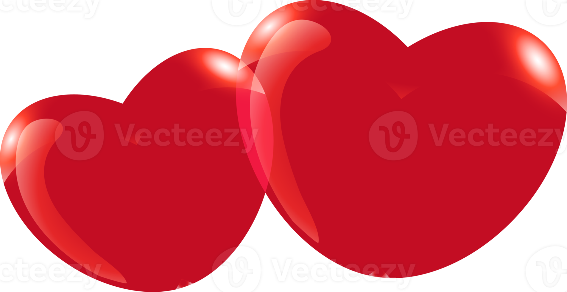 corazón rojo estilo vidrio para el concepto de diseño de iconos del día de san valentín. png