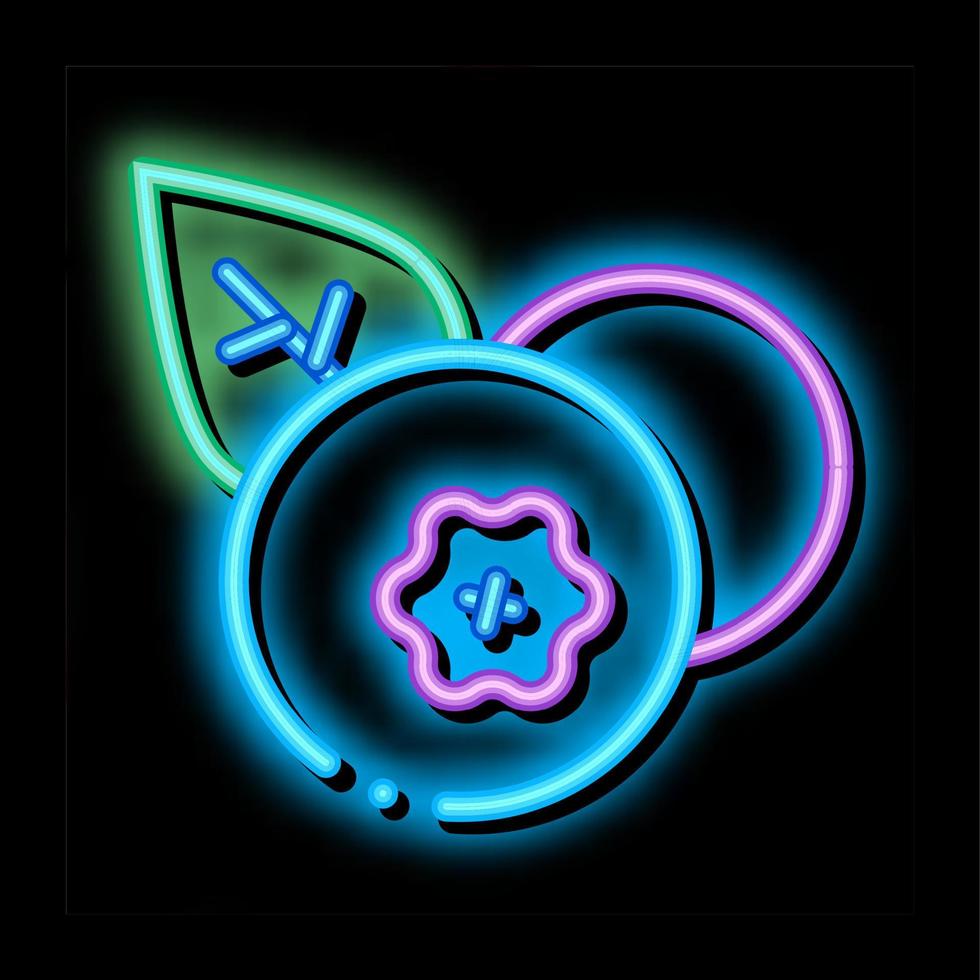 Healthy Food Fruit Blueberry neon glow icon illustration vector