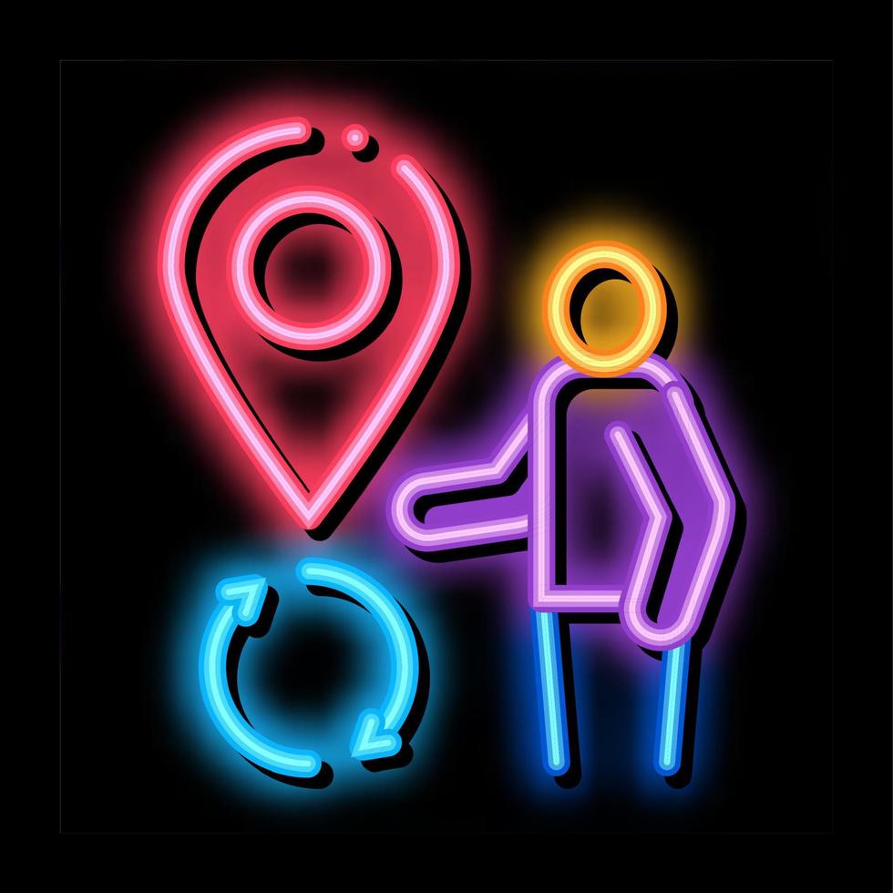 human location sign neon glow icon illustration vector