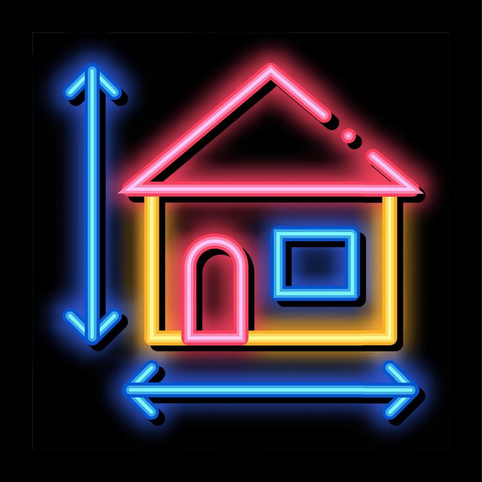 House Size Height And Width neon glow icon illustration vector