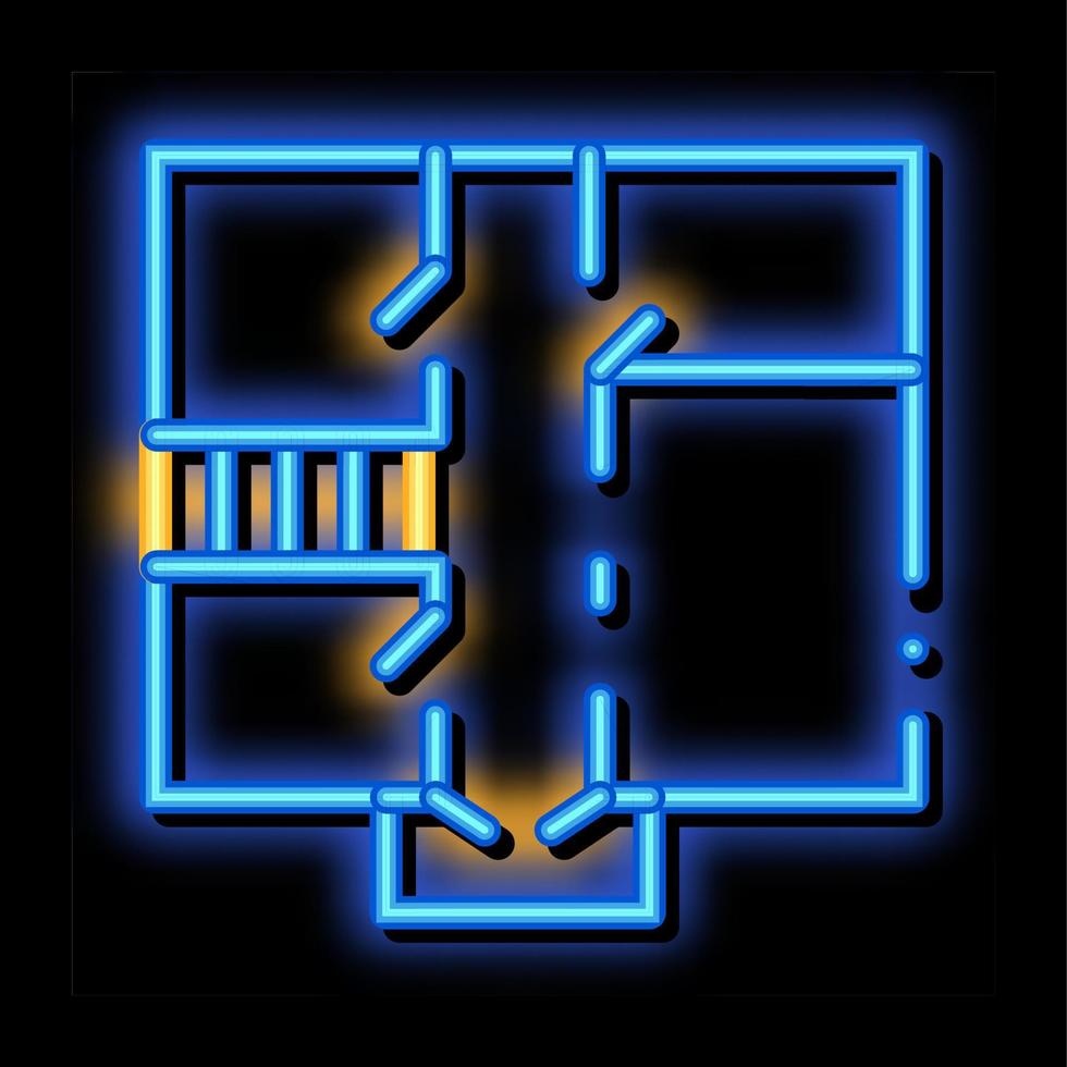 House Apartment Planning neon glow icon illustration vector